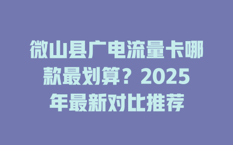 微山县广电流量卡哪款最划算？2025年最新对比推荐