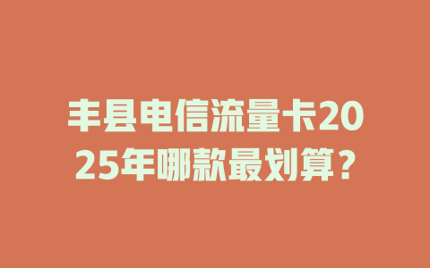 丰县电信流量卡2025年哪款最划算？