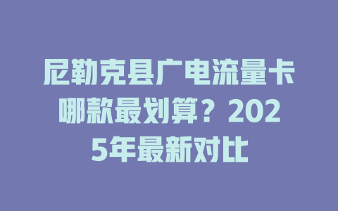 尼勒克县广电流量卡哪款最划算？2025年最新对比