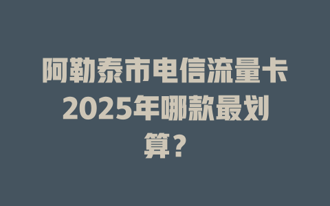 阿勒泰市电信流量卡2025年哪款最划算？