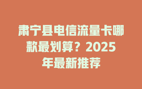 肃宁县电信流量卡哪款最划算？2025年最新推荐