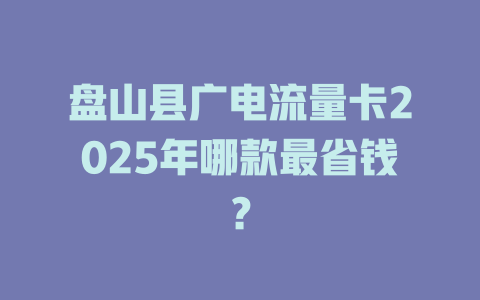 盘山县广电流量卡2025年哪款最省钱？