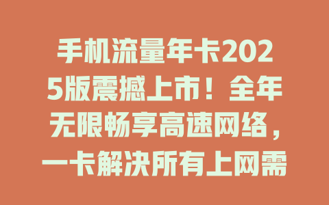 手机流量年卡2025版震撼上市！全年无限畅享高速网络，一卡解决所有上网需求