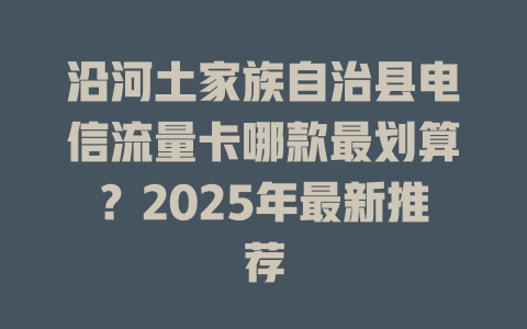 沿河土家族自治县电信流量卡哪款最划算？2025年最新推荐
