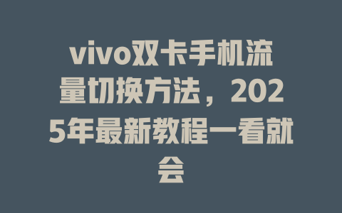 vivo双卡手机流量切换方法,2025年最新教程一看就会