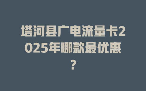 塔河县广电流量卡2025年哪款最优惠？