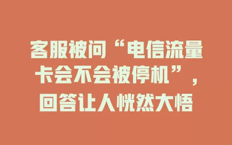 客服被问“电信流量卡会不会被停机”，回答让人恍然大悟