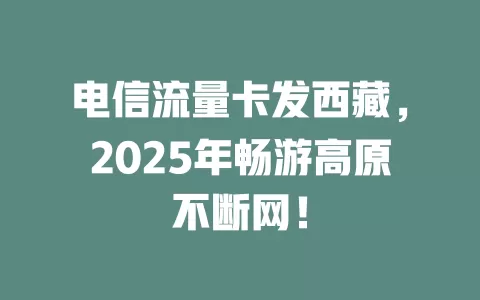 电信流量卡发西藏，2025年畅游高原不断网！