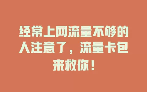 经常上网流量不够的人注意了，流量卡包来救你！