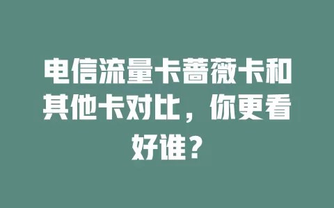 电信流量卡蔷薇卡和其他卡对比，你更看好谁？