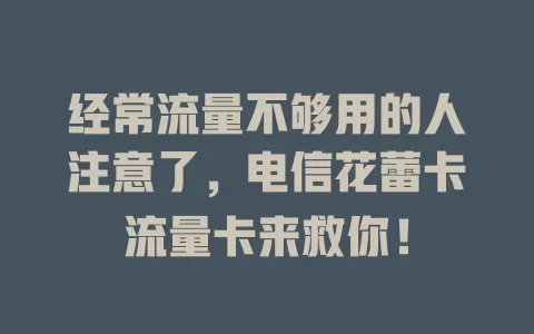 经常流量不够用的人注意了，电信花蕾卡流量卡来救你！