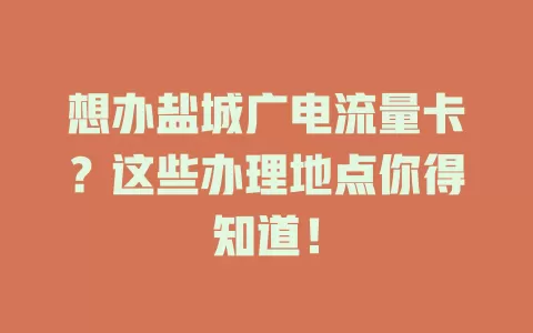 想办盐城广电流量卡？这些办理地点你得知道！