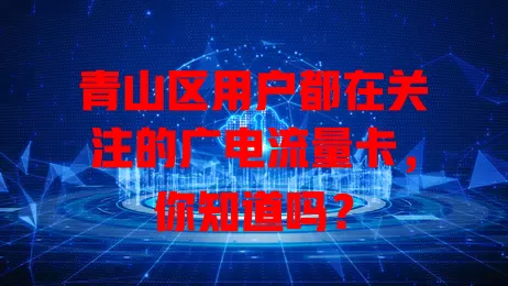 青山区用户都在关注的广电流量卡，你知道吗？