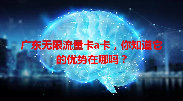 广东无限流量卡a卡，你知道它的优势在哪吗？
