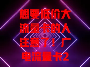 想要低价大流量卡的人注意了！广电流量卡29元套餐详情