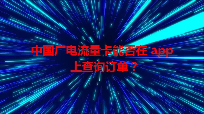 中国广电流量卡能否在 app 上查询订单？