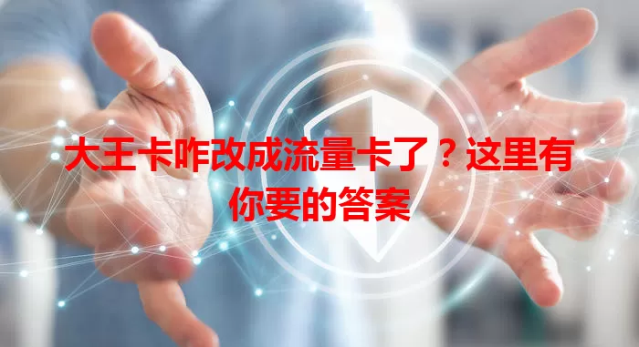 大王卡咋改成流量卡了？这里有你要的答案