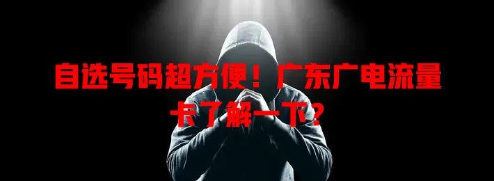 自选号码超方便！广东广电流量卡了解一下？