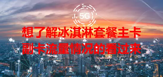 想了解冰淇淋套餐主卡副卡流量情况的看过来