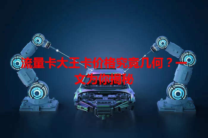 流量卡大王卡价格究竟几何？一文为你揭秘