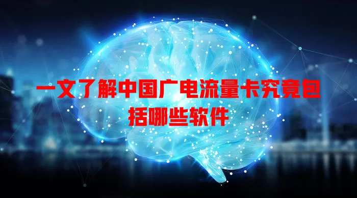 一文了解中国广电流量卡究竟包括哪些软件