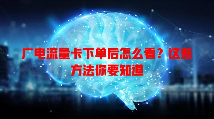 广电流量卡下单后怎么看？这些方法你要知道