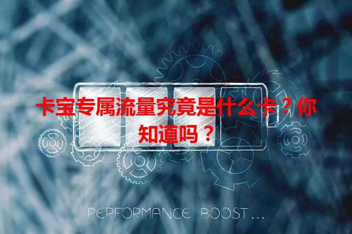卡宝专属流量究竟是什么卡？你知道吗？
