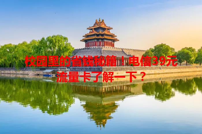 校园里的省钱秘籍！电信39元流量卡了解一下？