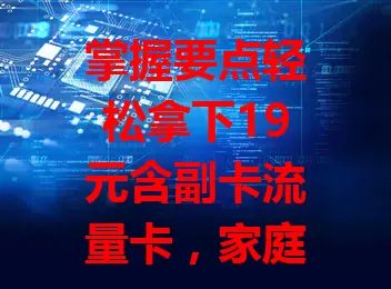 掌握要点轻松拿下19元含副卡流量卡，家庭商务皆适用，流量灵活费用省