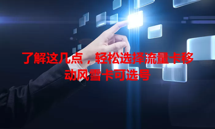 了解这几点，轻松选择流量卡移动风雪卡可选号