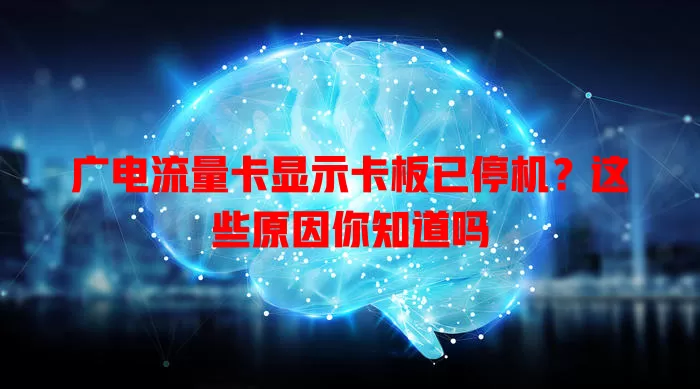 广电流量卡显示卡板已停机？这些原因你知道吗