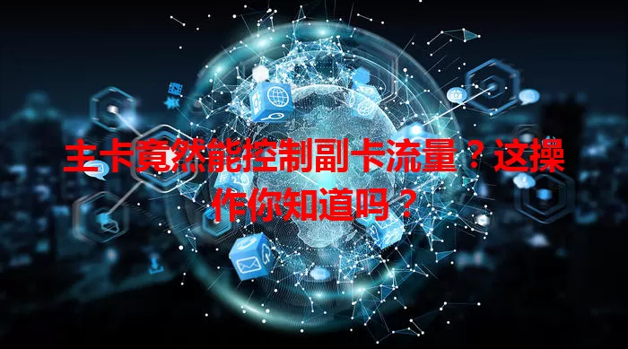 主卡竟然能控制副卡流量？这操作你知道吗？