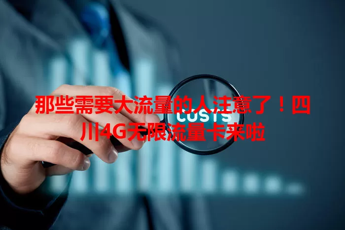 那些需要大流量的人注意了！四川4G无限流量卡来啦