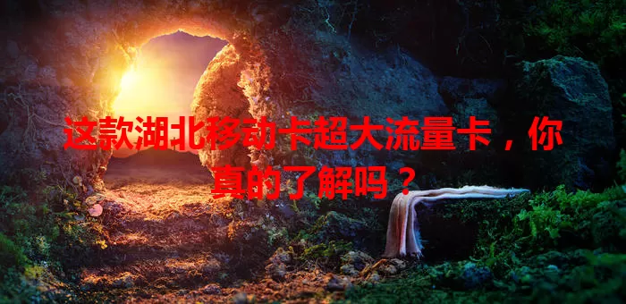 这款湖北移动卡超大流量卡，你真的了解吗？