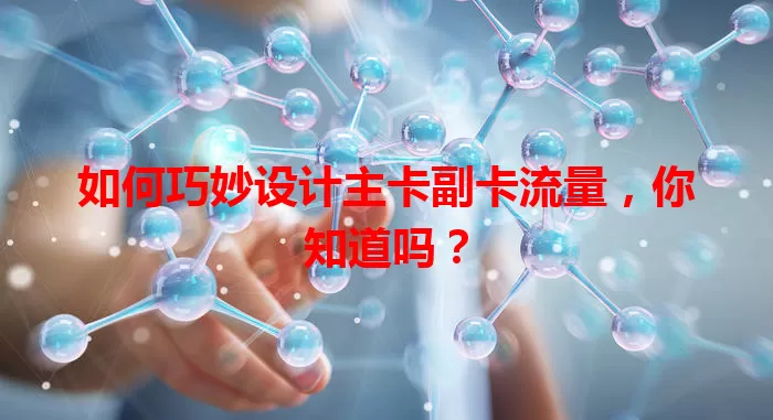 如何巧妙设计主卡副卡流量，你知道吗？