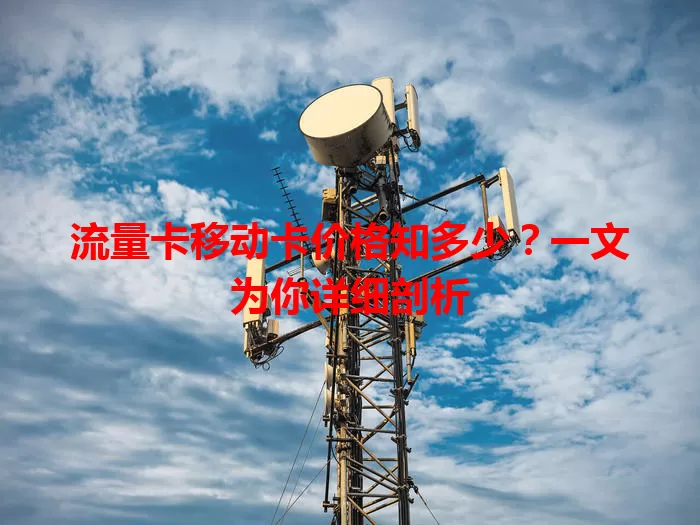 流量卡移动卡价格知多少？一文为你详细剖析