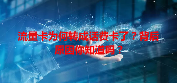 流量卡为何转成话费卡了？背后原因你知道吗？