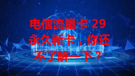 电信流量卡 29 永久新卡，你还不了解一下？