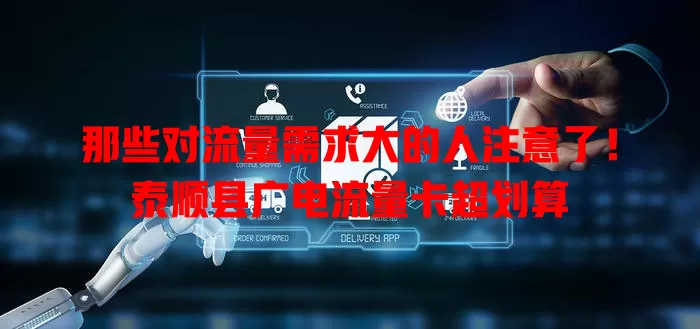 那些对流量需求大的人注意了！泰顺县广电流量卡超划算