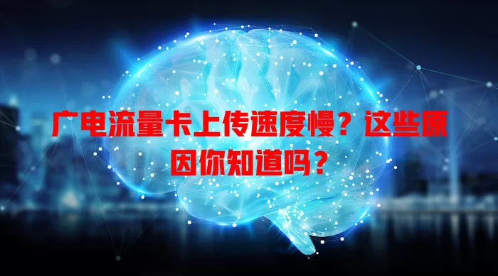 广电流量卡上传速度慢？这些原因你知道吗？