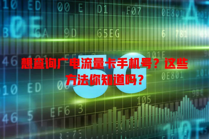 想查询广电流量卡手机号？这些方法你知道吗？