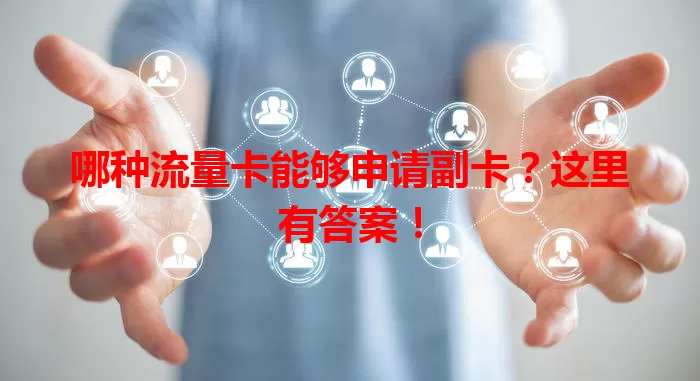 哪种流量卡能够申请副卡？这里有答案！