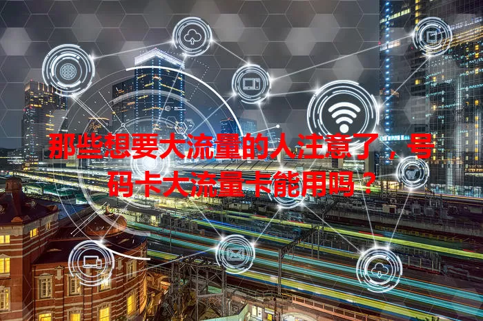 那些想要大流量的人注意了，号码卡大流量卡能用吗？