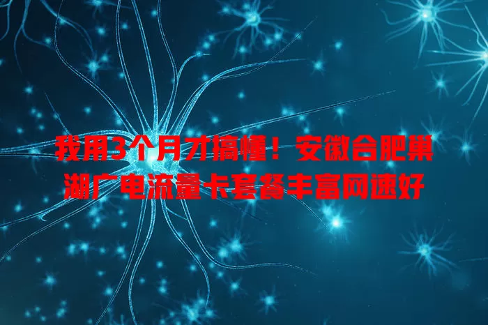 我用3个月才搞懂！安徽合肥巢湖广电流量卡套餐丰富网速好