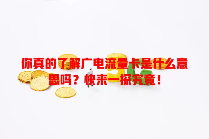 你真的了解广电流量卡是什么意思吗？快来一探究竟！