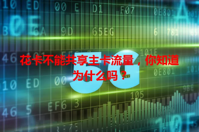 花卡不能共享主卡流量，你知道为什么吗？