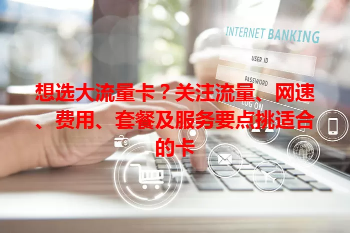 想选大流量卡？关注流量、网速、费用、套餐及服务要点挑适合的卡