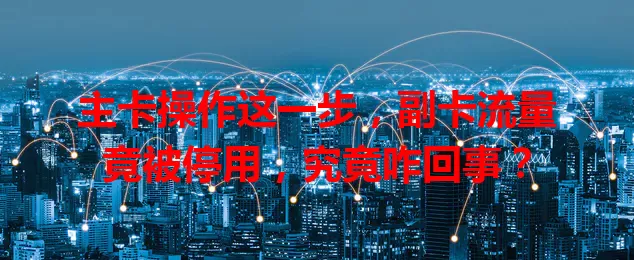 主卡操作这一步，副卡流量竟被停用，究竟咋回事？