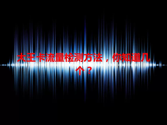 大王卡流量检测方法，你知道几个？