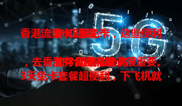 香港流量卡3天免卡，这些便利你知道吗？

如今网络依赖高，去香港有合适流量卡很重要。3天免卡套餐超便利，下飞机就能导航，旅行商务都好用，免卡还防丢失损坏，满足短期出行，让网络相伴实现便捷高效。
